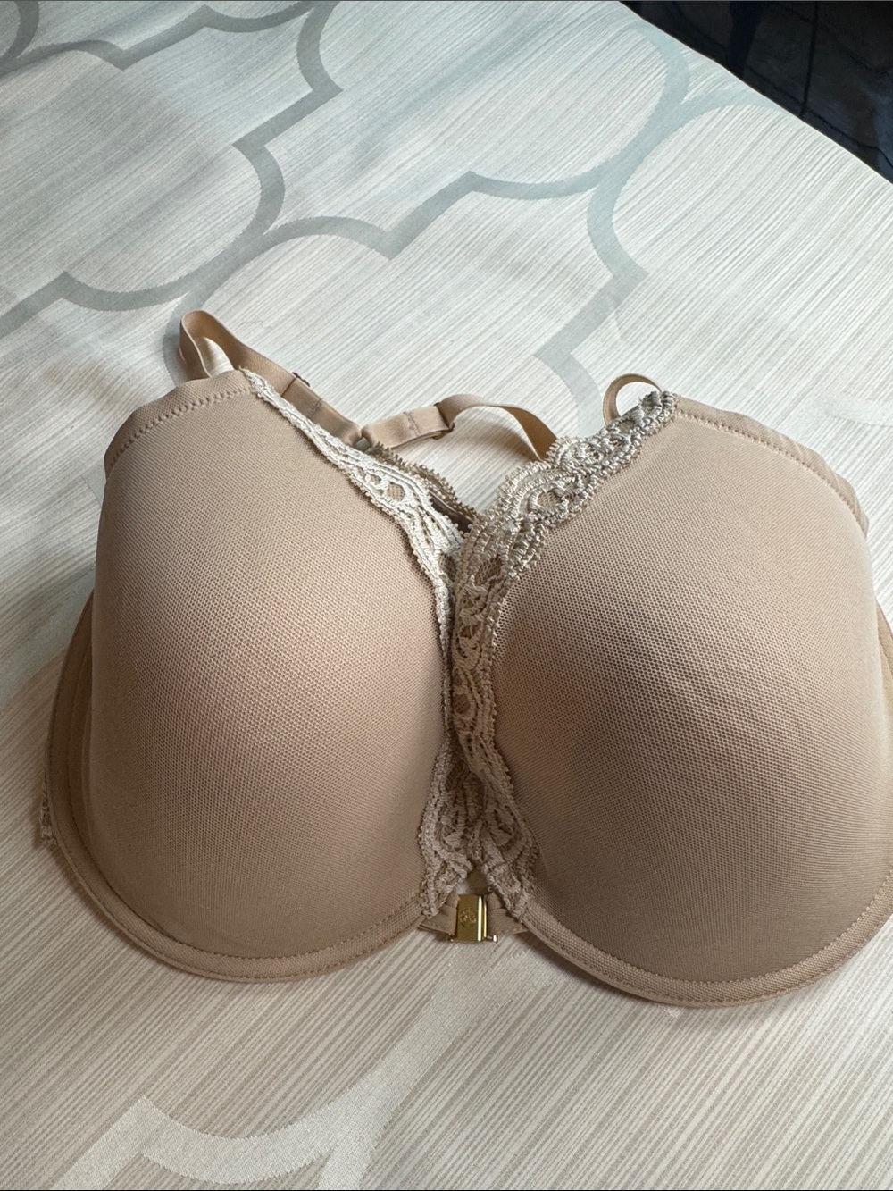 Natori Nude Lace-Trim Molded Cup Bra 
34 DDD